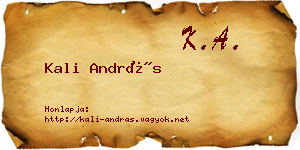 Kali András névjegykártya