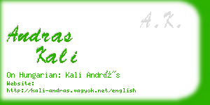 andras kali business card